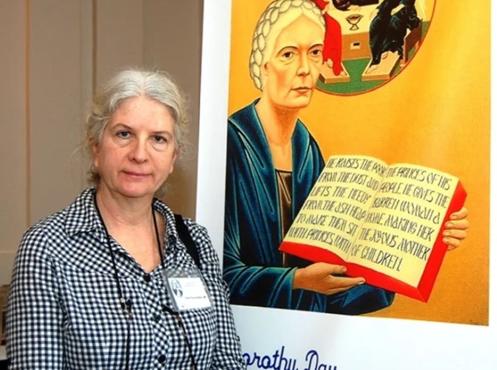Martha Hennessy appears at a conference on the legacy of her grandmother, Servant of God Dorothy Day, at St. Thomas University in Miami Gardens, Florida, in March 2014.